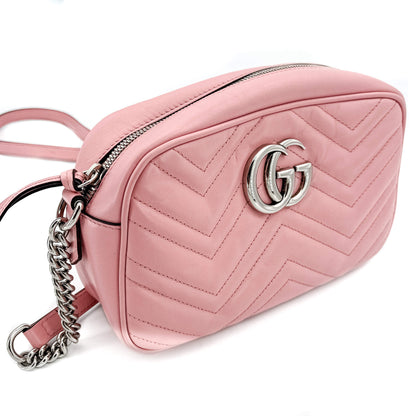 GG Light Pink Marmont Crossbody Bag Matelassé Leather
