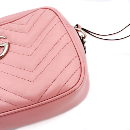 GG Light Pink Marmont Crossbody Bag Matelassé Leather