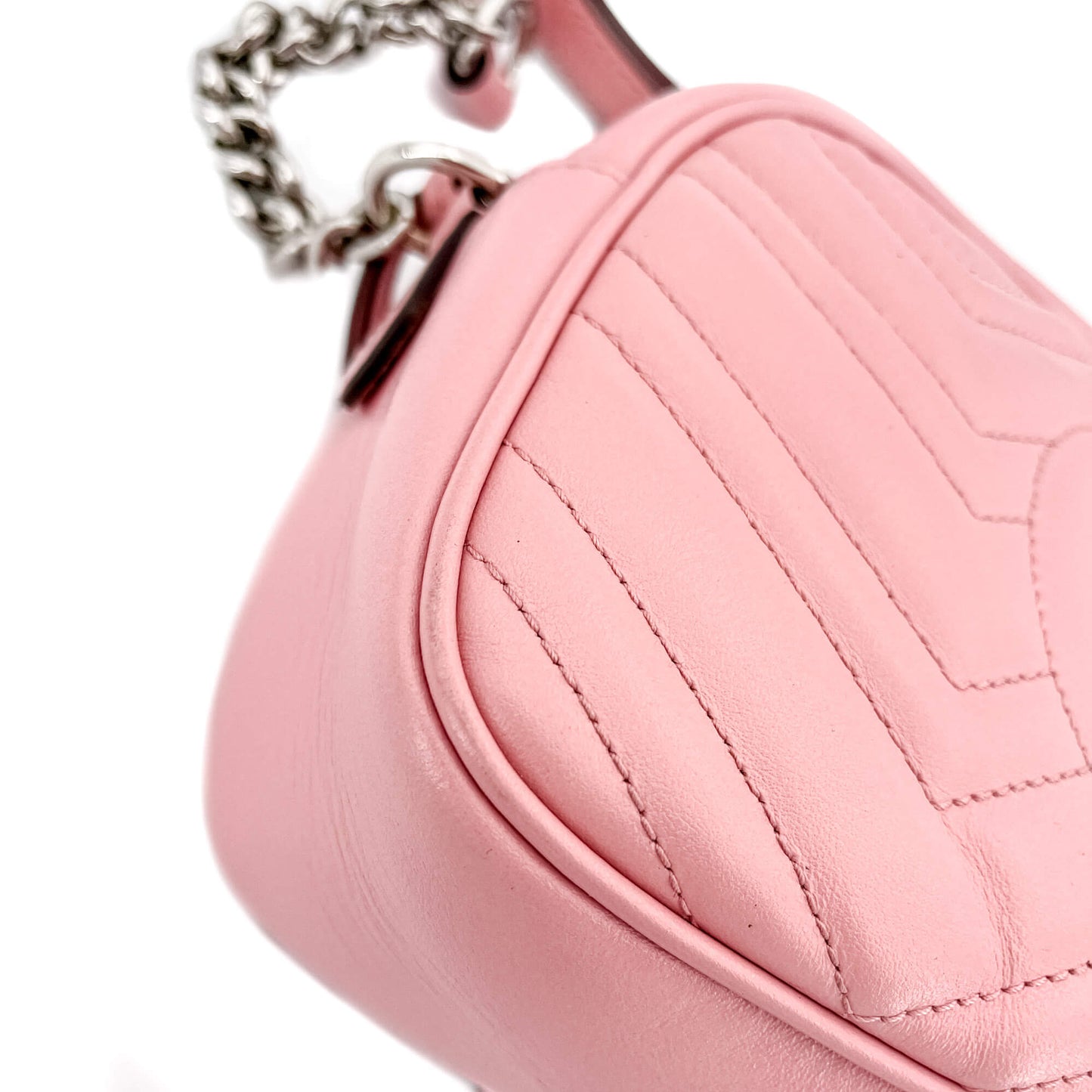 GG Light Pink Marmont Crossbody Bag Matelassé Leather