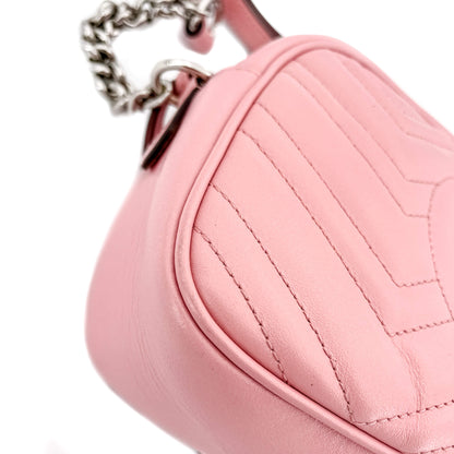 GG Light Pink Marmont Crossbody Bag Matelassé Leather