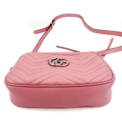 GG Light Pink Marmont Crossbody Bag Matelassé Leather
