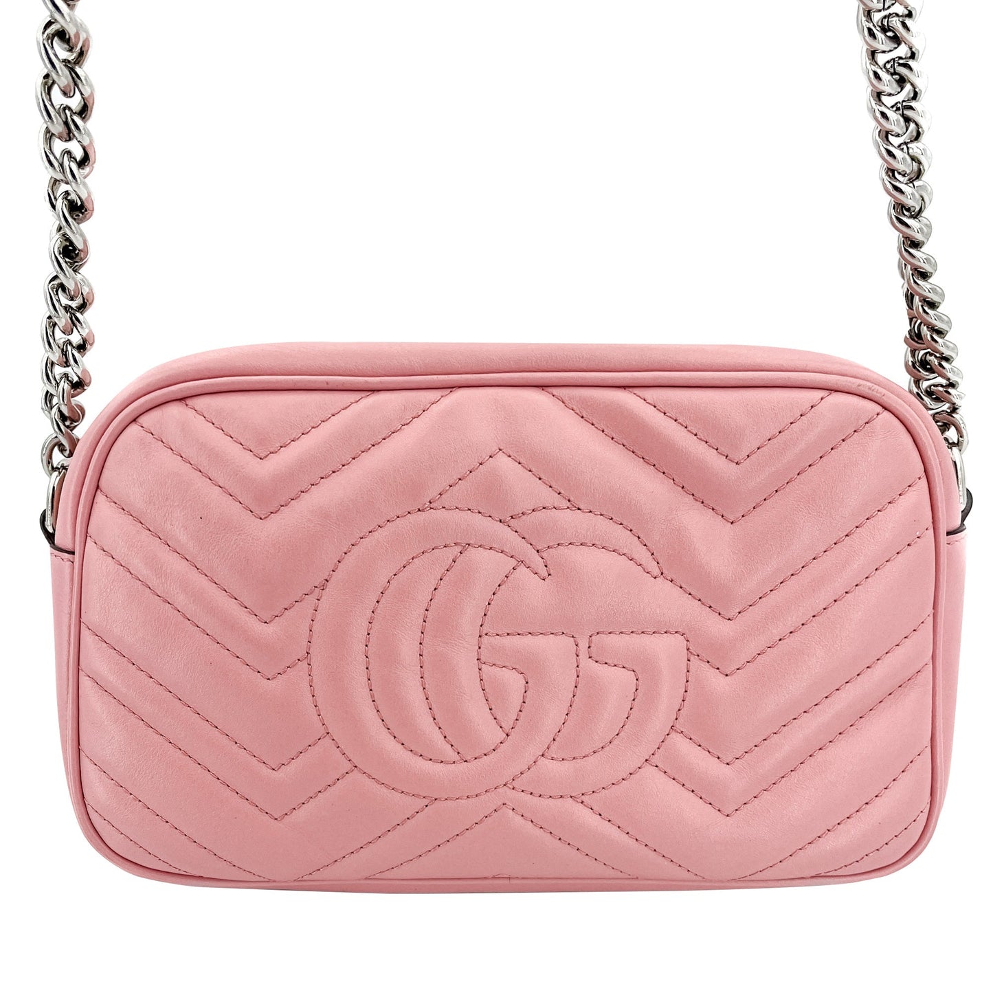GG Light Pink Marmont Crossbody Bag Matelassé Leather