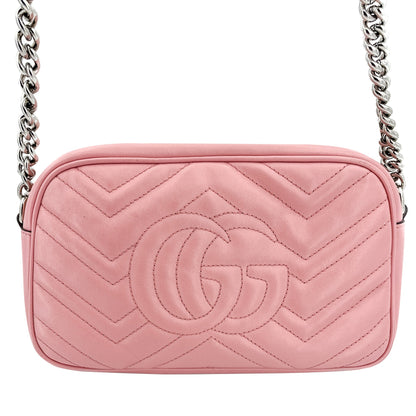 GG Light Pink Marmont Crossbody Bag Matelassé Leather