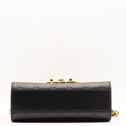 GG Padlock Crossbody Black Leather