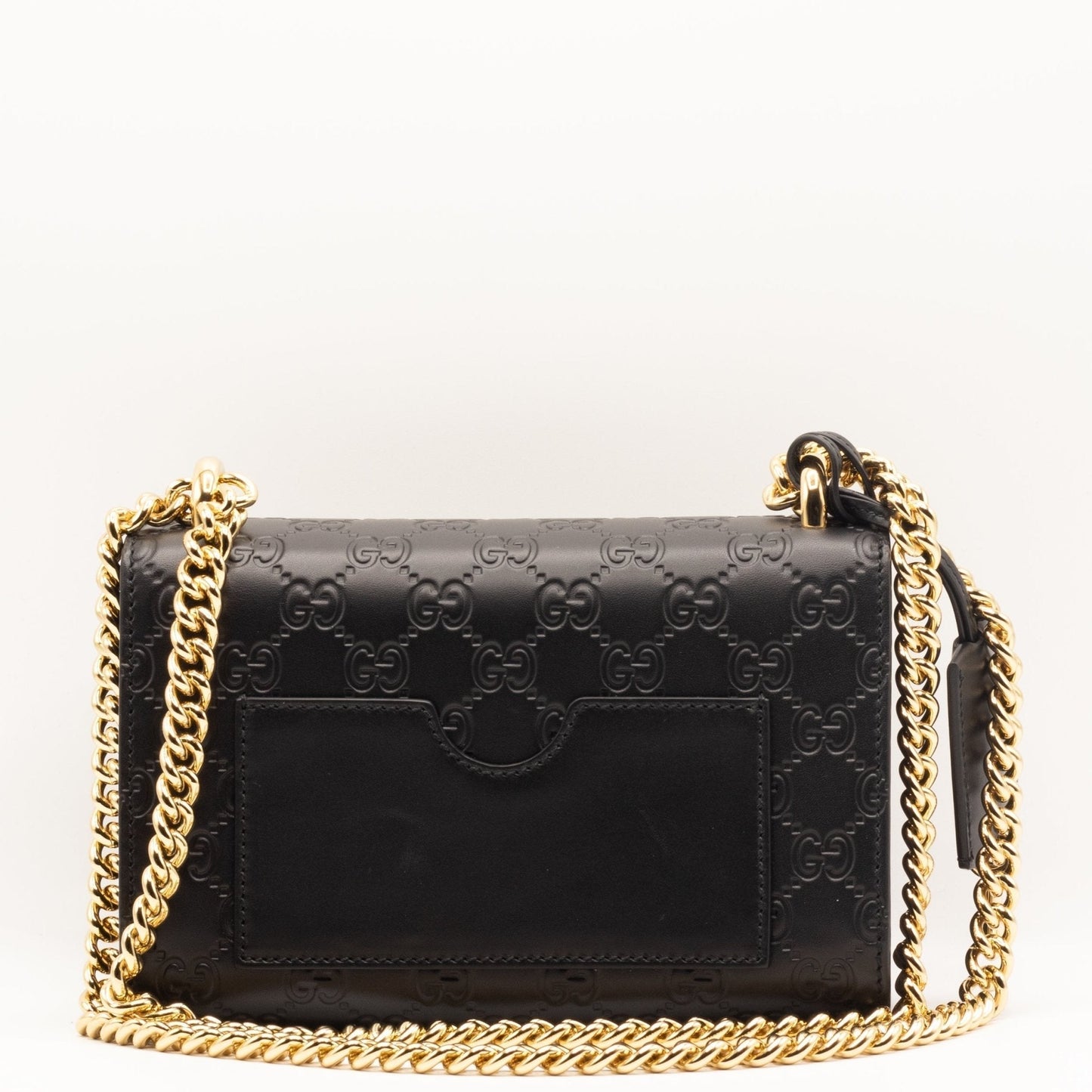 GG Padlock Crossbody Black Leather