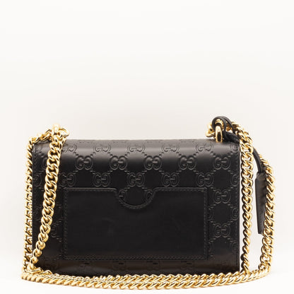 GG Padlock Crossbody Black Leather