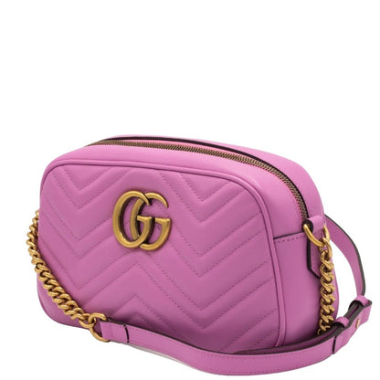 GG Pink Marmont Crossbody Bag Matelassé Leather