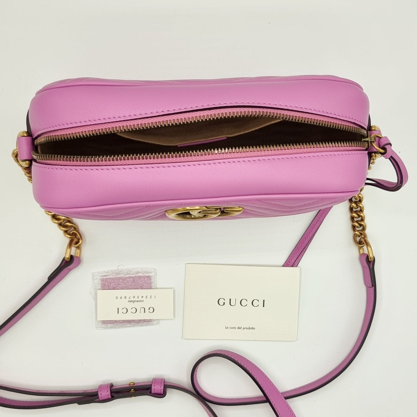 GG Pink Marmont Crossbody Bag Matelassé Leather