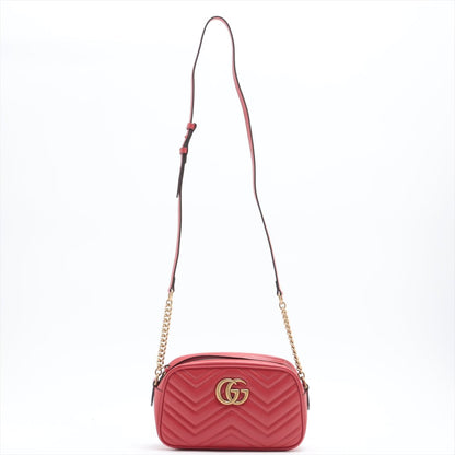 Gucci GG Red Marmont Crossbody Bag Matelassé Leather