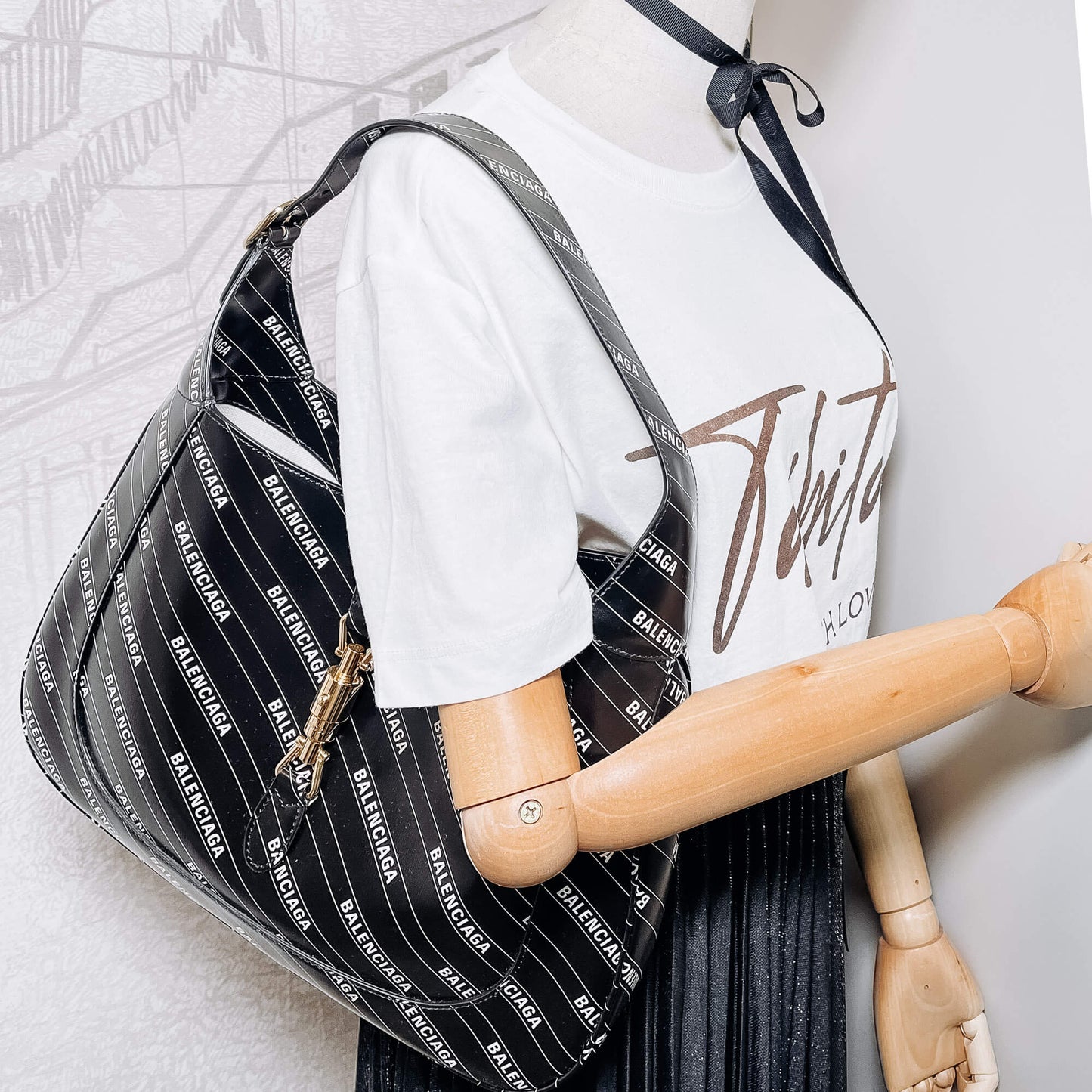 Gucci X Balenciaga The Hacker Project Big 1961 Jackie Black Leather