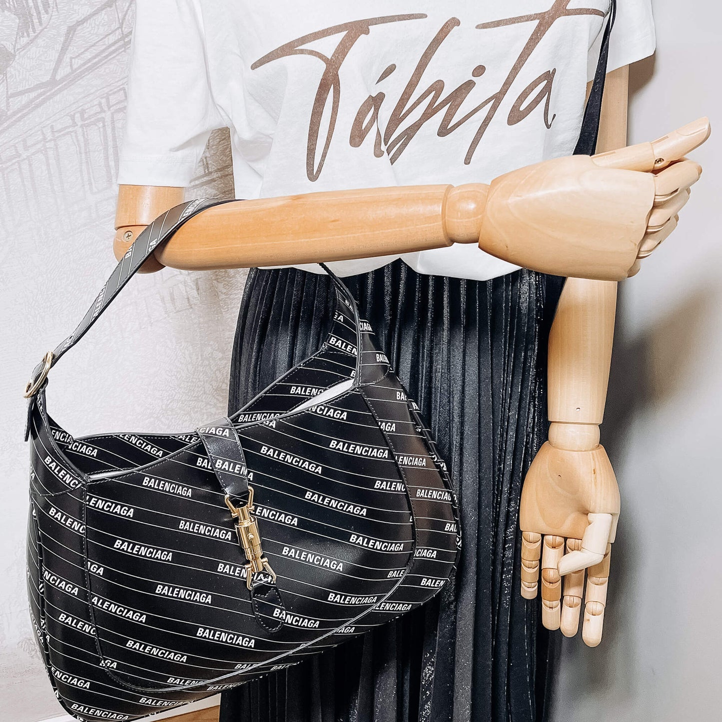 Gucci X Balenciaga The Hacker Project Big 1961 Jackie Black Leather