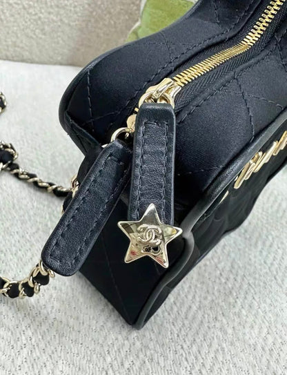 Chanel 24C Black Satin Star Bag