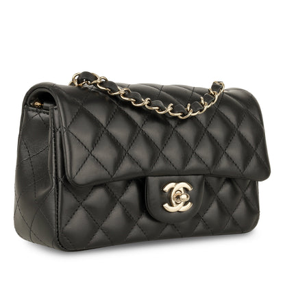 Chanel Classic Flap Lambskin Black Shoulder Bag Style 171