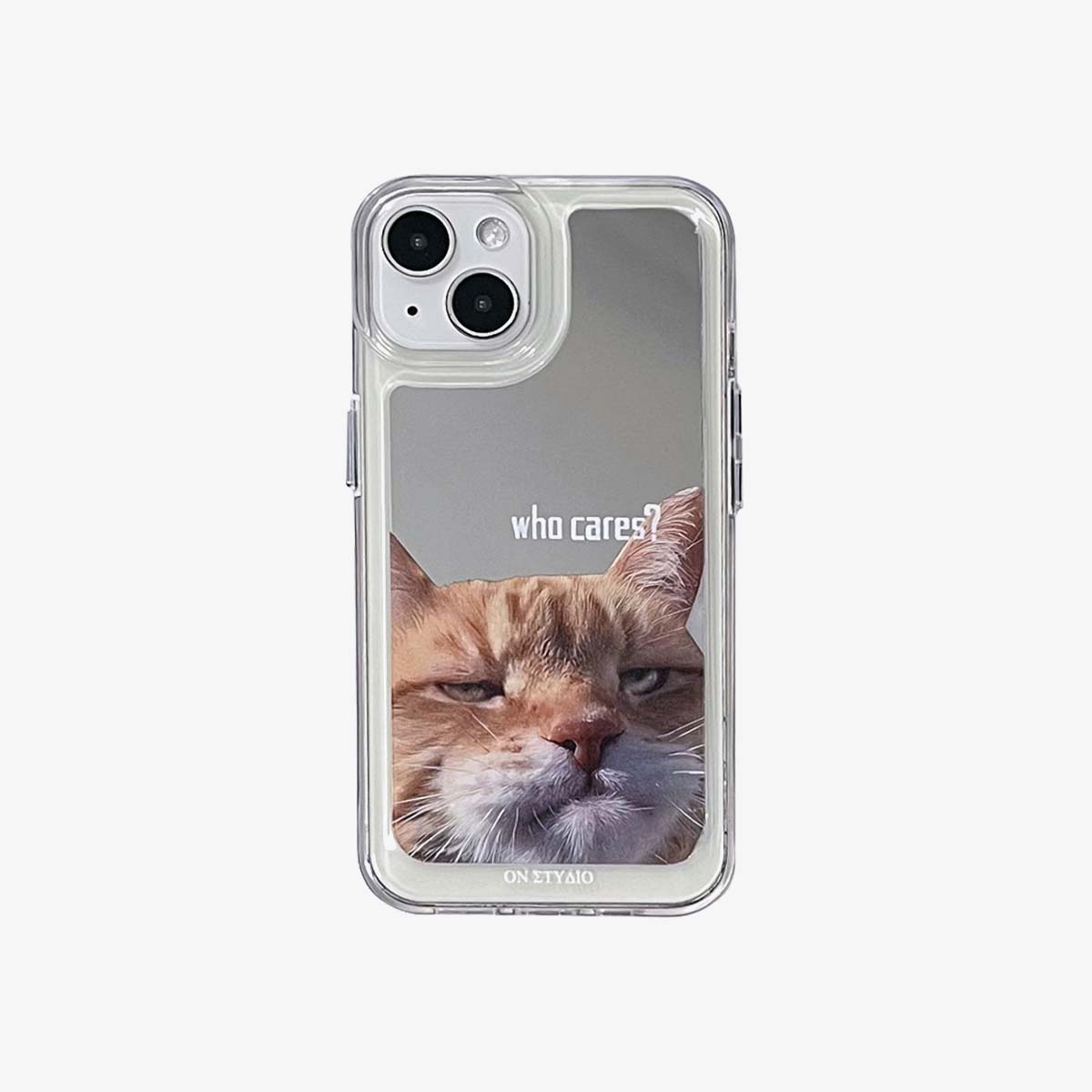 Mirror iPhone Case | Couple Cats & Dogs Who Cares