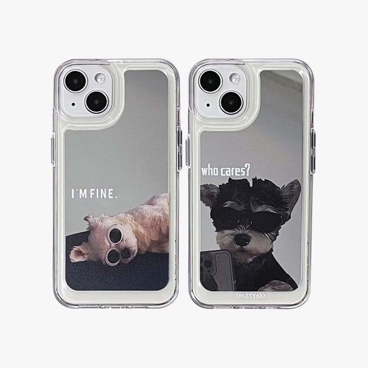 Mirror iPhone Case | Couple Dogs I Am Fine