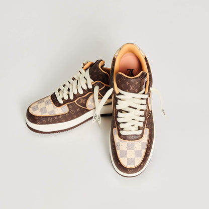 Nike Air Force 1 x Off x Louis Vuitton Brown Azur