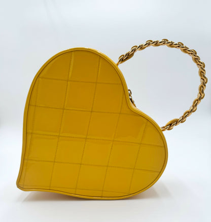 Chanel 1995 Barbie Yellow Heart Vanity Bag