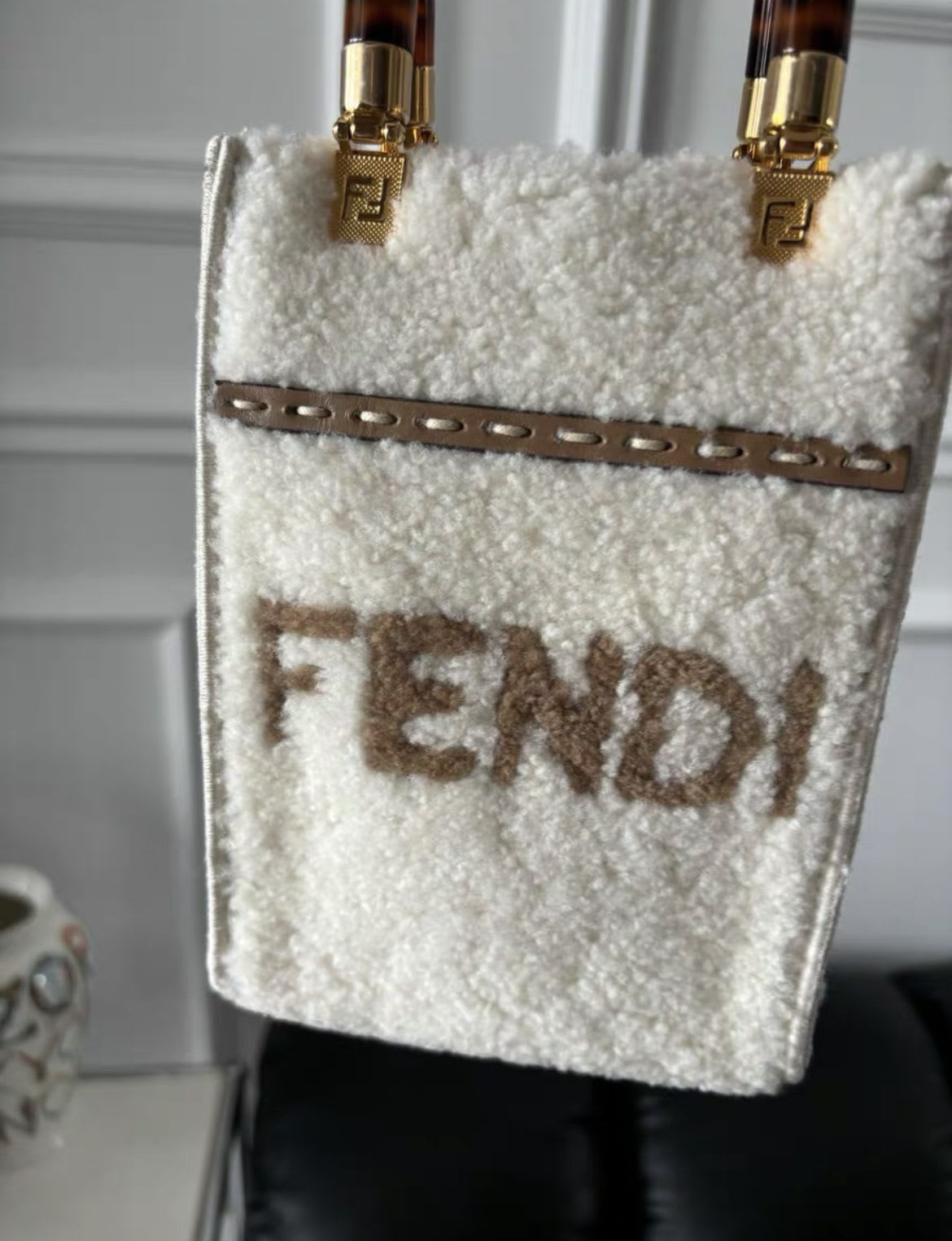 Fendi Sunshine Leather Red Tote Bag Style 16