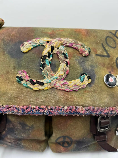 Chanel Graffiti Canvas Messenger Bag Large Size