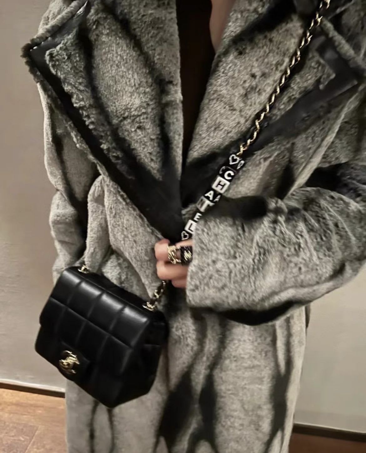 Chanel 23 Early Spring Black Letter Dice Chain Bag