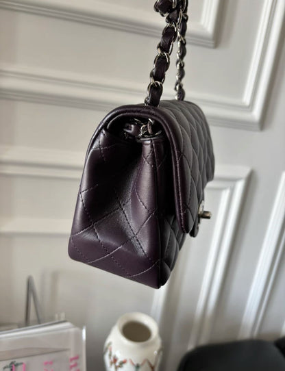 Chanel Lambskin Purple Shoulder Bag