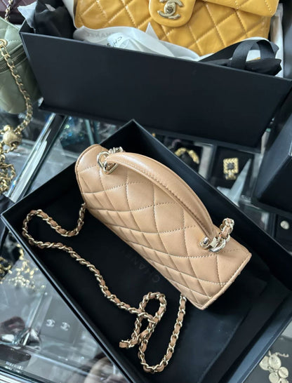 Chanel 23P Lambskin Lghw Mini Rectangular Flap Bag With Top