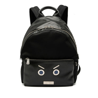 Fendi Face Leather Nylon Backpack