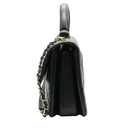 Chanel Black Quilted Lambskin Small Trendy CC Dual Handle Flap Bag
