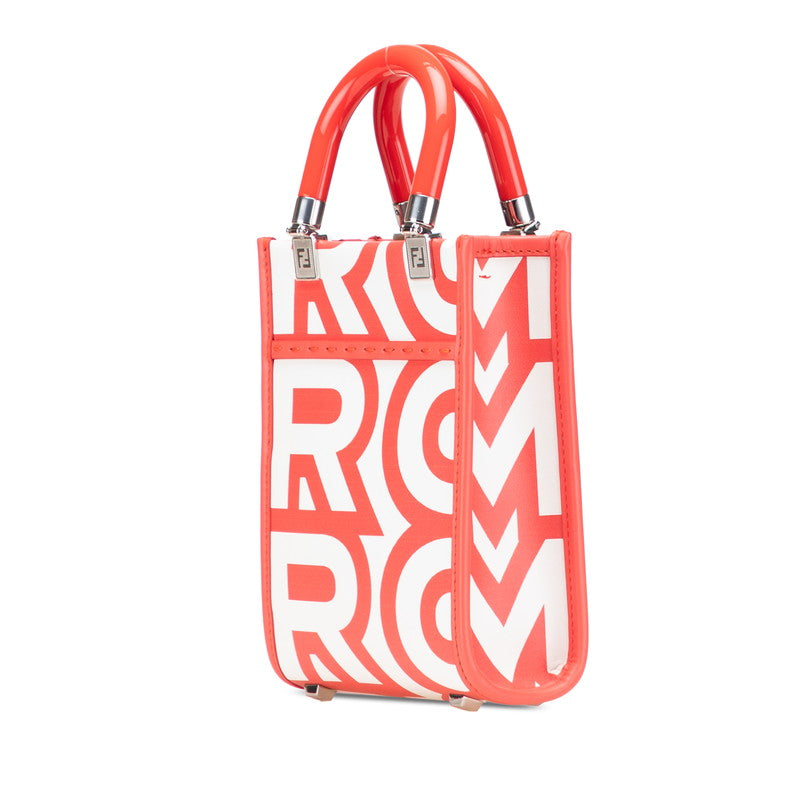 Fendi Sunshine Leather Red Tote Bag Style 10