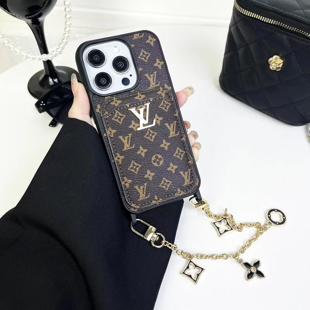 LV Monogram Card Holder Case Wallet for iPhone