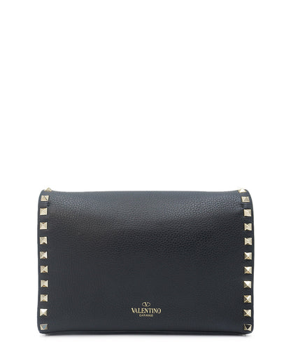 Small Rockstud Shoulder-Crossbody Bag Black