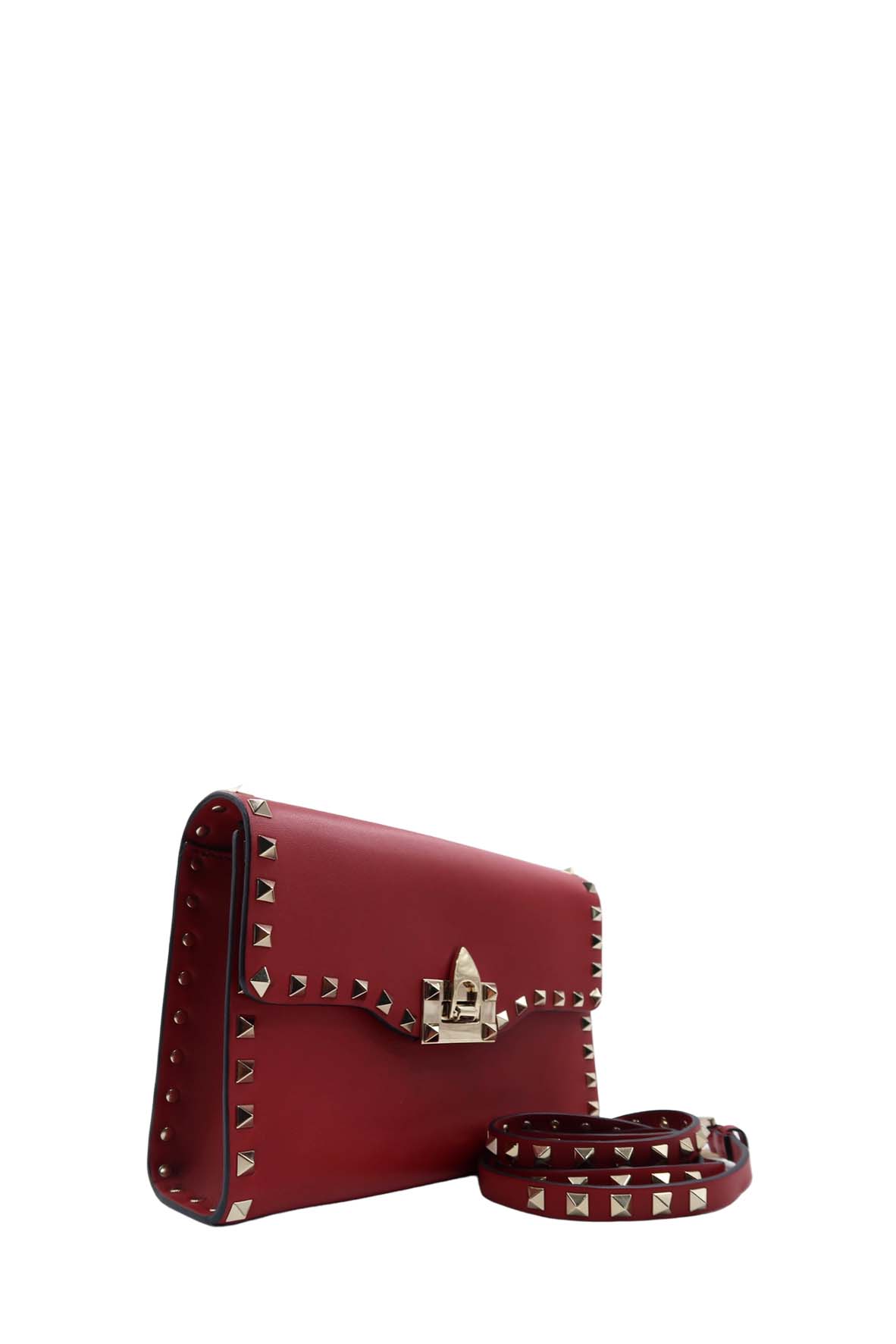 Small Rockstud Crossbody Bag Red