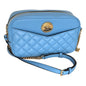 Versace La Medusa Blue Quilted Lamb Leather Medium Crossbody Bag