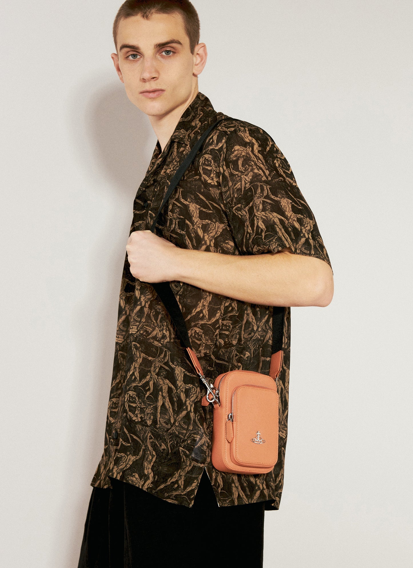 Vivienne Westwood Men Saffiano Phone Crossbody Bag