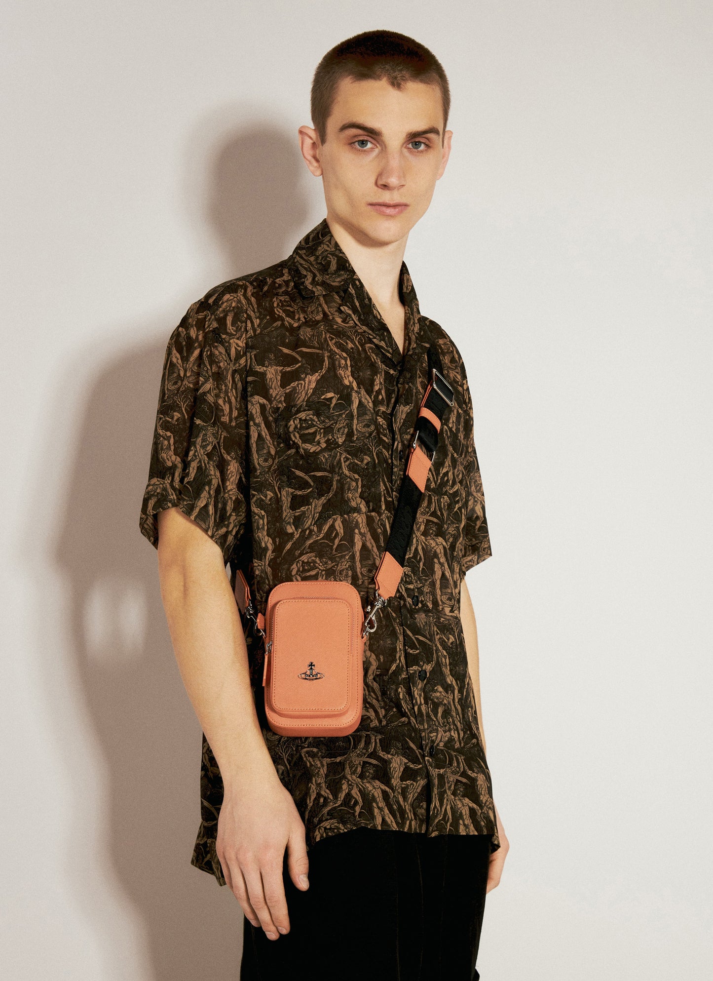 Vivienne Westwood Men Saffiano Phone Crossbody Bag