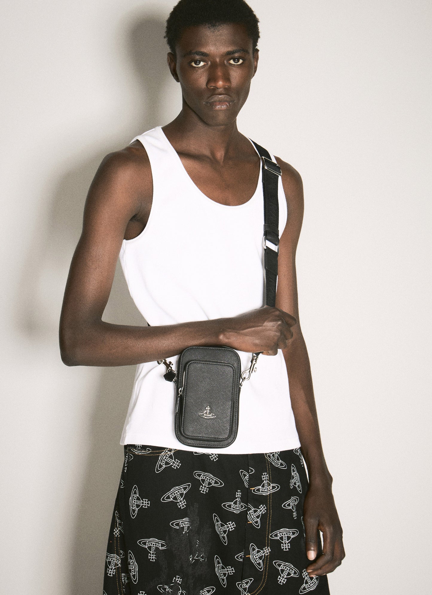 Vivienne Westwood Men Saffiano Phone Crossbody Bag