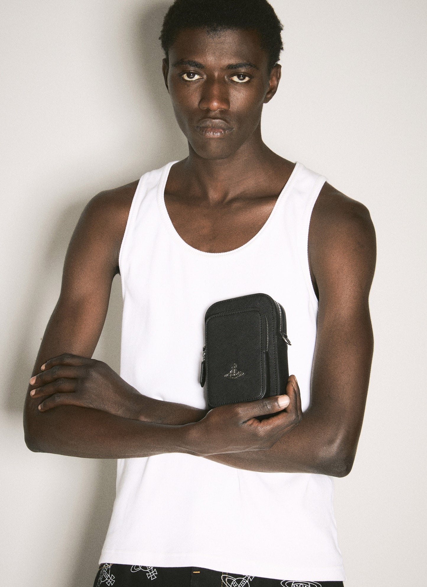 Vivienne Westwood Men Saffiano Phone Crossbody Bag