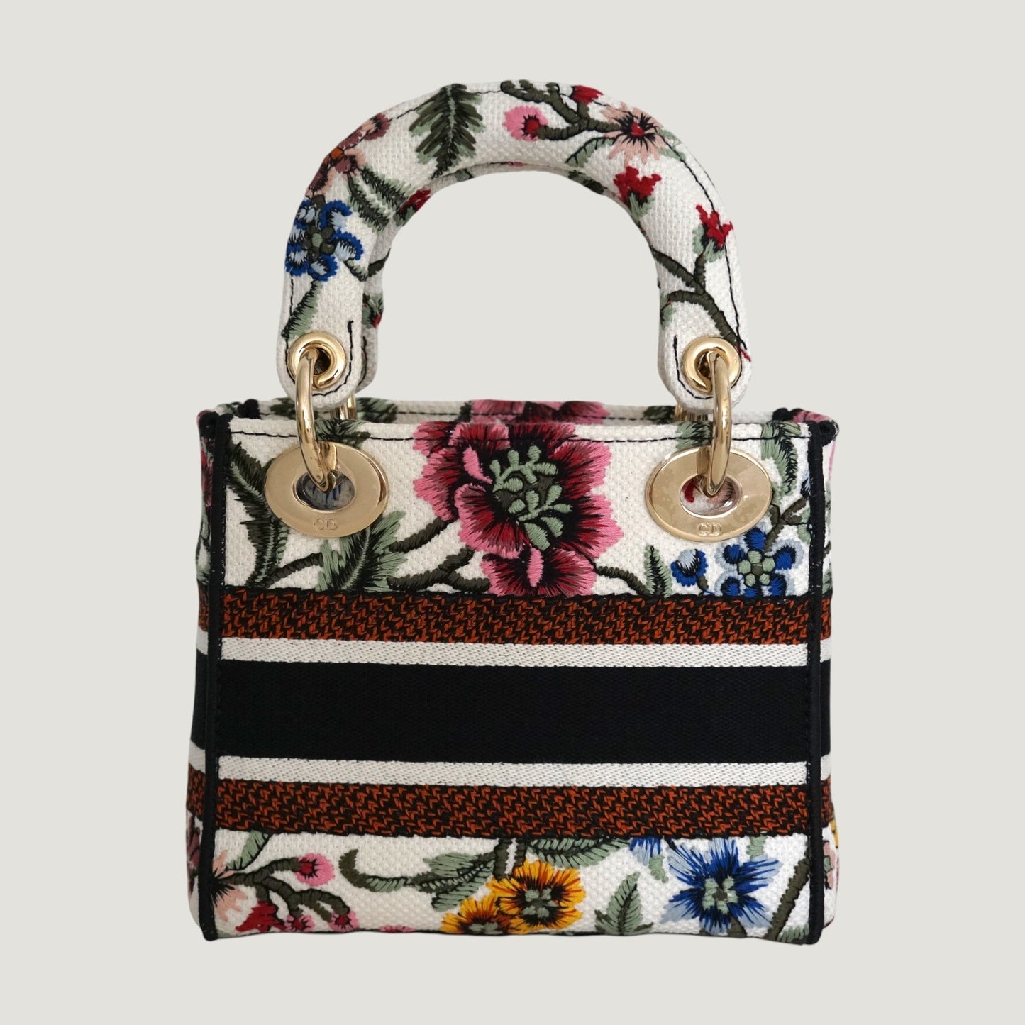 Dior Lady Dior Leather Handbag White