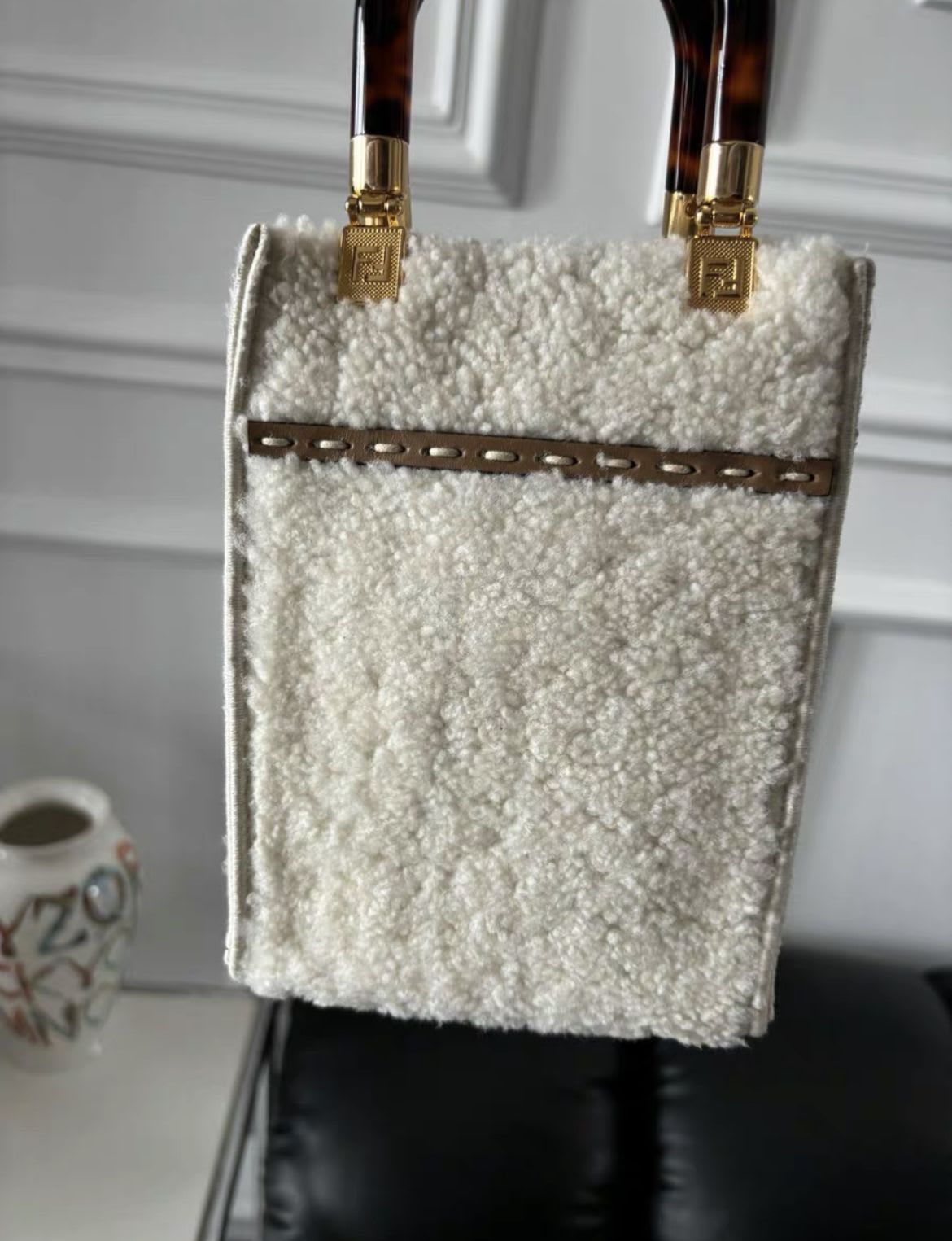 Fendi Sunshine Leather Red Tote Bag Style 16
