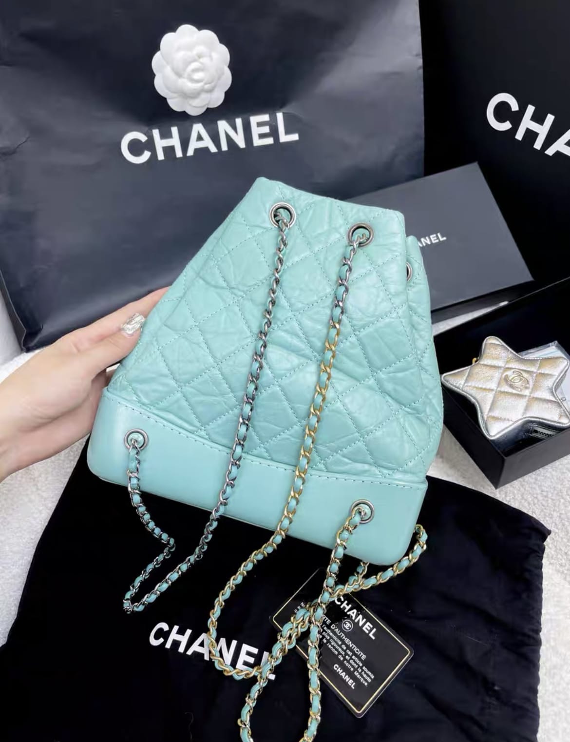 Chanel Luxury Leather Blue Shoulder Bag