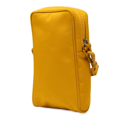 Fendi FF Logo Nylon Leather Shoulder Bag