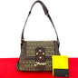 Fendi Zucchino Nylon Canvas Leather Shoulder Bag