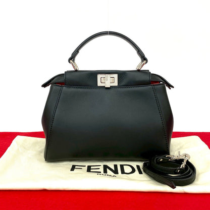 Fendi Peekaboo Leather Red Handbag Style 39