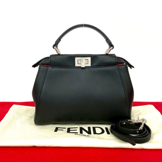 Fendi Peekaboo Leather Red Handbag Style 39