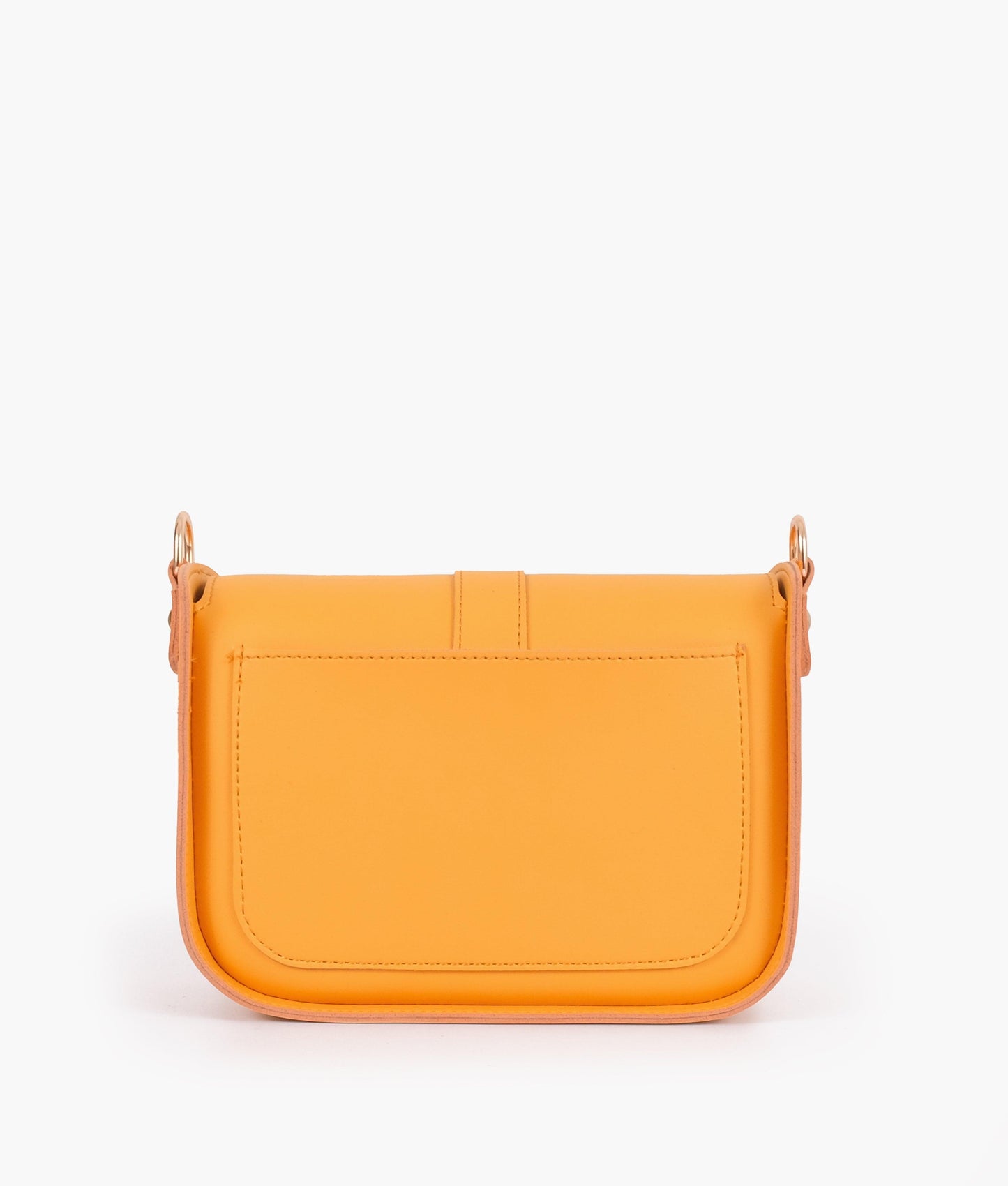Yellow saddle buckle bag