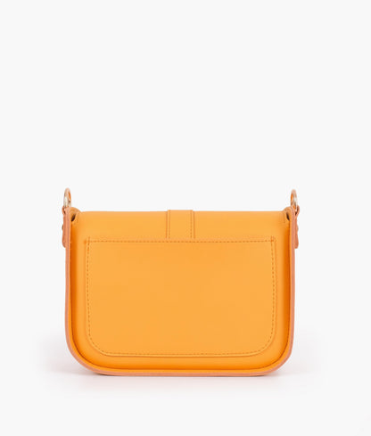 Yellow saddle buckle bag