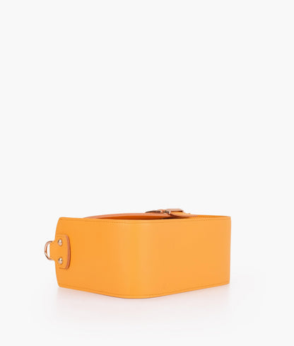 Yellow saddle buckle bag