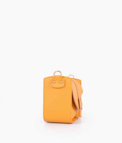 Yellow saddle buckle bag