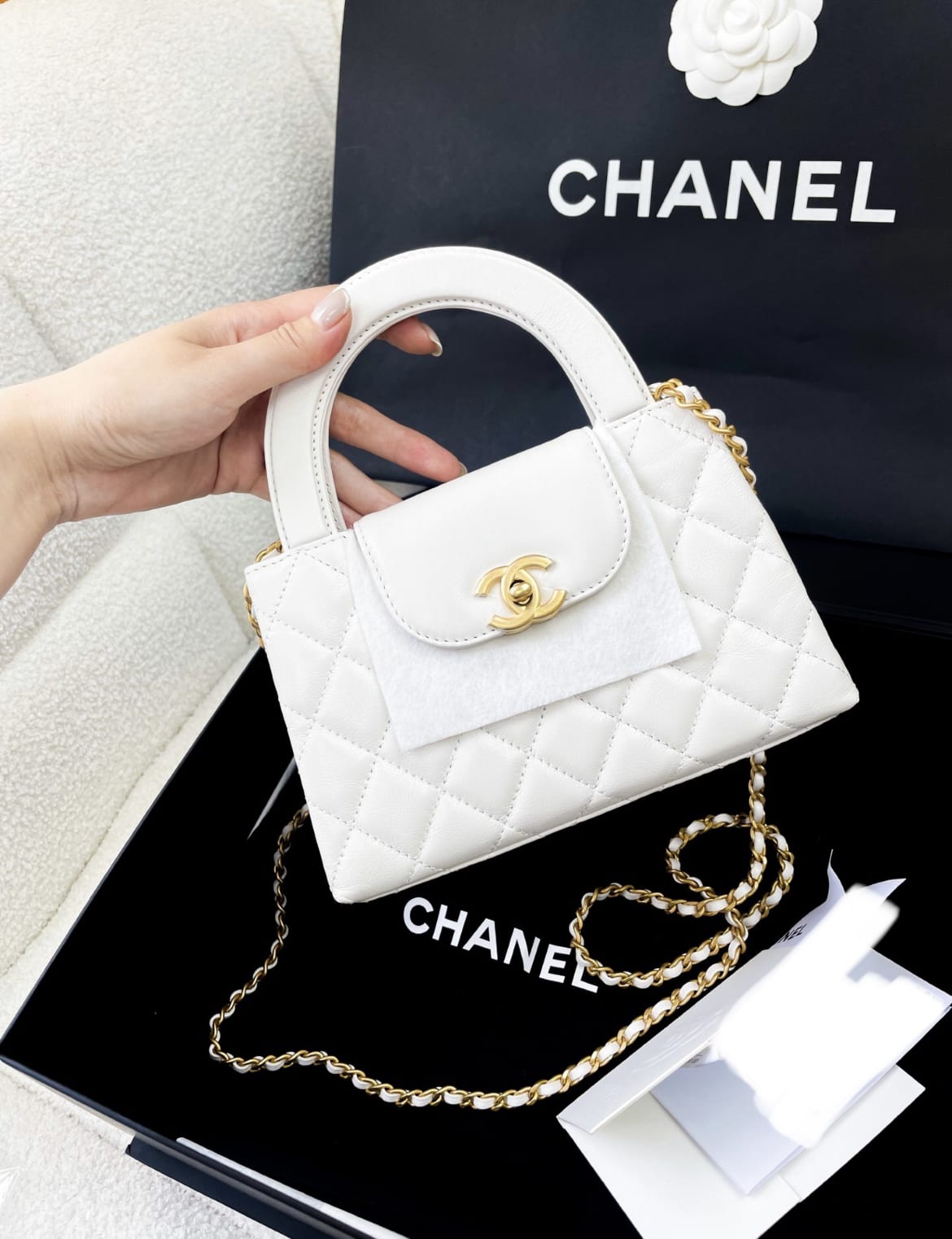 Chanel Kelly White Shoulder Bag