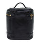 Chanel Bicolole Vanity Cosmetic Pouch Leather Black CC Auth yk12444